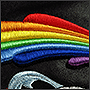 Machine 3D-embroidery of rainbow