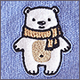Детская аппликация в виде медвежонка на вязанном