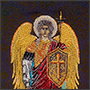 Машинная вышивка иконы архангела Михаила