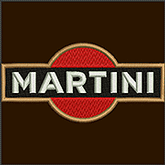 Созданный нами дизайн машинной вышивки логотипа на фартук Martini
