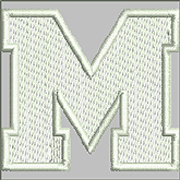 Созданный нами дизайн машинной вышивки буквы М