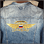 Вышивка по джинсовой ткани Россия Gold Wing