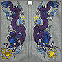 Photo of embroidery of dragons on a sweatshirt