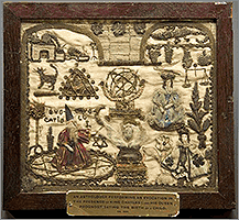 Вышивка на ткани Предсказания астролога. Англия, 1780-1820 гг