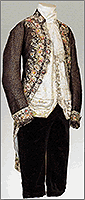 Франция, 1770-1790-ые годы, шелк, бархат, хлопок, вышивка шелковыми нитями и серебряной мишурой, аппликация