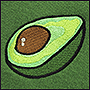 Вышивка авокадо на полотне
