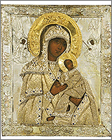 Вышитая жемчугом икона Божьей Матери страстей, XIX век