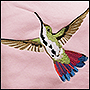 Machine embroidery hummingbird on skirts FLASHIN