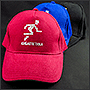 Фото вышивки на кепках логотипа Кибатлетика