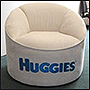 Оформление нашей вышивкой кресла Huggies в интерьере