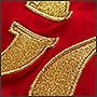 Embroidery on red velvet