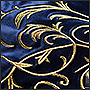 Вышивка на подушке узора золотыми нитками