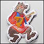 Embroidered magnet in the form of a bear with a balalaika