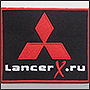 Photo embroidery with the logo of Mitsubishi Lancer X