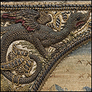 XVII век. Английская объёмная вышивка гладью stumpwork в виде дракона
