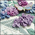  Бразильская объёмная вышивка цветов и бабочки