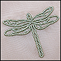 3D-dragonfly embroidery on organza