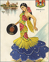 Вышитая открытка с танцовщицей: 60-70-е года XX века