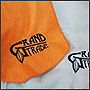 Фото вышивки на пледе логотипа Grand Trade