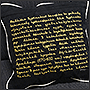 Надпись золотом на подушке