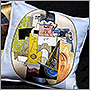 Вышивка на подушке картины Пабло Пикассо Музыкальные инструменты