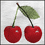 Embroidered cherry on a towel