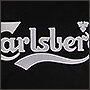 Вышивка на черной ткани логотипа на заказ Carlsberg