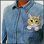 Модные блузки с вышивкой котёнка