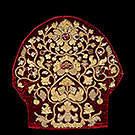 Русская вышивка: кокошник, украшенный золотом, XIX век