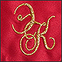 Monogram embroidery photos on napkins