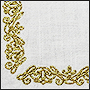 Фото вышивки золотого орнамента на салфетке