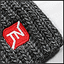 Фото вышивки логотипа TN на вязаном шарфе