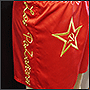 Машинная вышивка на шортах символики СССР