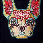 Dog embroidery on a sweatshirt