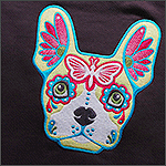 Dog embroidery on a sweatshirt