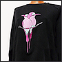 Photo of embroidered birds on a sweatshirt