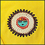 Machine embroidery, photo in the form of an Indian totem