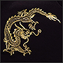 Фото вышивки золотых драконов на свитшотах FLASHIN