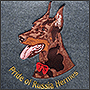 Machine embroidery of doberman Pride of Russia Hermes