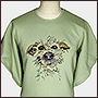Машинная вышивка собаки на женской футболке оптом