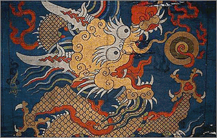 Ткань. Вышивка шёлком и золотыми нитями. Китай. Династия Мин. 1368-1644 гг