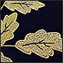 Embroidery of golden leaves on a flag