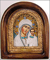 Вышивка иконы: святой архангел Михаил, Золотошвейная мастерская 