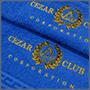 Вышивка логотипа Cezar club на полотенце