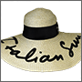 Вышивка надписи Italian sun на соломенной шляпке