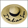 Вышивка пайетками надписи на соломенной шляпке