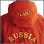 Именная вышивка на куртке Россия