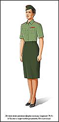 Летняя повседневная форма военнослужащих женского пола, в юбке и блузке с коротким рукавом, без галстука