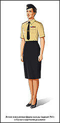 Летняя повседневная форма военнослужащих женского пола, в юбке и блузке с коротким рукавом