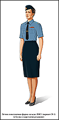 Летняя повседневная форма военнослужащих женского пола ВВС, в юбке и блузке с коротким рукавом